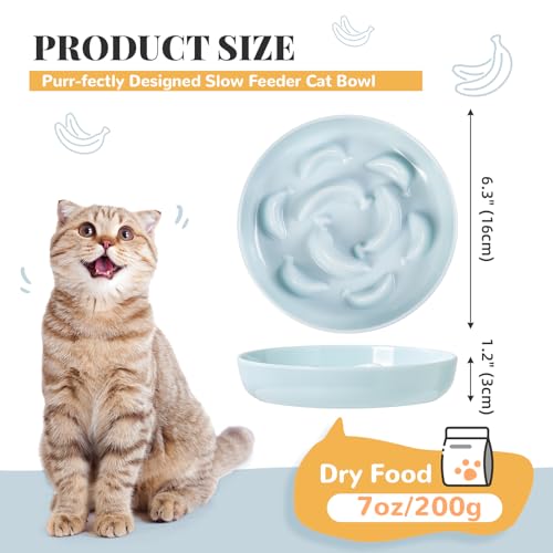 Melamine Slow Feeder Cat Bowls - 3 Pack Cat Food Dishes, 6.3 Inch Wide Opening Whisker Friendly Maze Plates for Dry and Wet Food, Dishwasher Safe, White - color: 3 Pack - White, size: 2"H