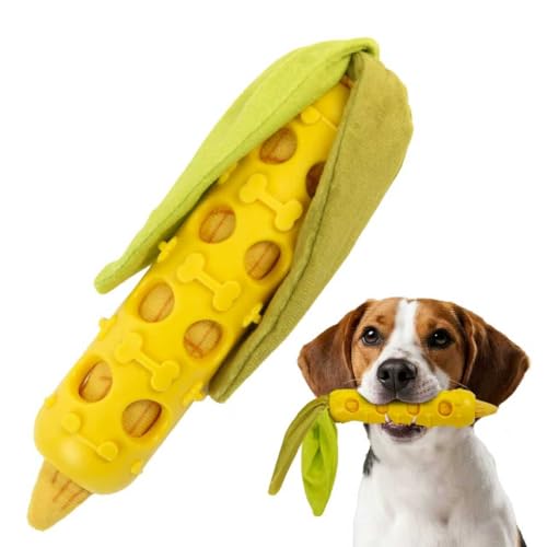 Fida 2-in-1 Puppy Teething Toys, Natural Rubber Chew Toys for Dogs, Corn - color: Yellow Corn