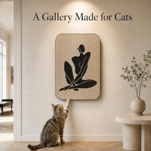 Cat Wall Scratcher, Art Cat Scratching Board for Indoor Cats - color: Silent Elegance