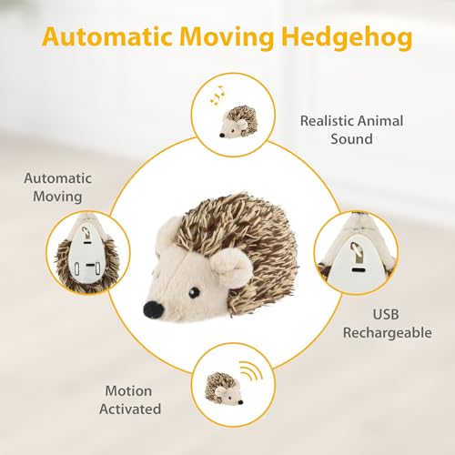 Gigwi Interactive Moving Cat Toy, USB-Charged Squeaky Hedgehog for Cats - color: Updated USB Rechargeable Hedgehog