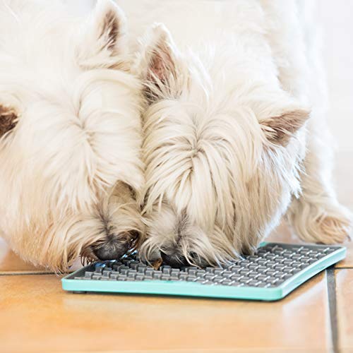 LickiMat Tuff Buddy Slow Feeder Lick Mat for Dogs, Turquoise, Boredom Aid - color: Turquoise