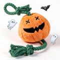 Halloween Fall Pumpkin Squeaky Tug Rope Dog Toys for Small & Medium Dogs - style: Halloween Jack-o-lantern Pumpkin