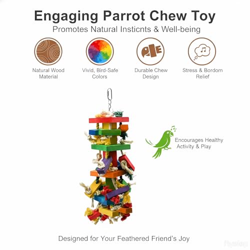 GPY Bird Toys for Parrot, Large Parrot Toys for Cage Macaws Cockatoos - color: Colorful
