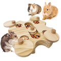 BNOSDM Hamster Foraging Toys Boredom Breaker Pet Rat Foraging Toys Bunny Puzzle Toys for Rabbits Interactive Bunny Toys Wooden Hamster Enrichment Toys for Guinea Pig Chinchillas Small Rodents,6-Hole