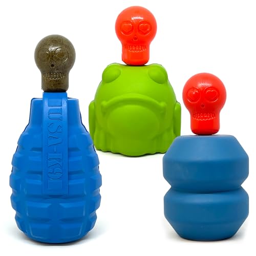 SodaPup Unstoppables Chewers – Inserts for Treat Dispensers Made in USA from Non-Toxic, Pet Safe, Food Safe Nylon Material to Enhance Treat Dispensers and Challenge Dog’s Foraging Instincts – 3 Pack - color: Unstoppable Chewers (Brown, Red, Black)