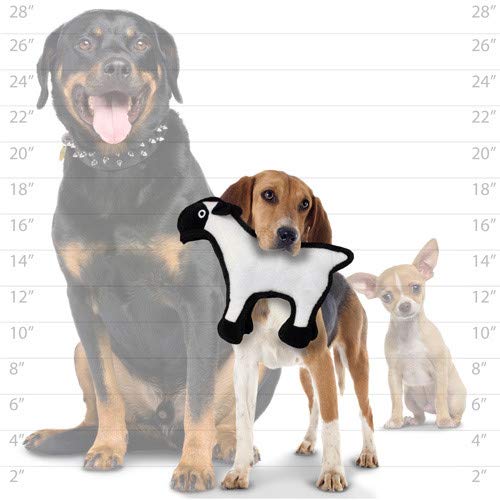 TUFFY® 2 Pack Bull Sheep Small Ultra Durable Plush Dog Toys - color: Brown Jr Bull Black White Jr Sheep