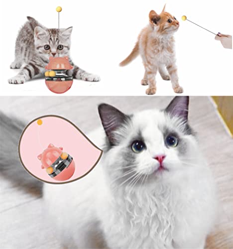 Cat Treat Dispenser Tumbler Interactive Puzzle Feeder, Cat Snacks Temptations Ball Food Puzzle Toy - color: Pink