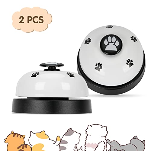 JEXCULL Pet Training Bells, 4 Pack Dogs Bell for Door Potty Training and to Ring to Go Outside Communication Device Dog AgilityTraining Equipment Interactive Toys (White) - size: Small (Pack of 2)