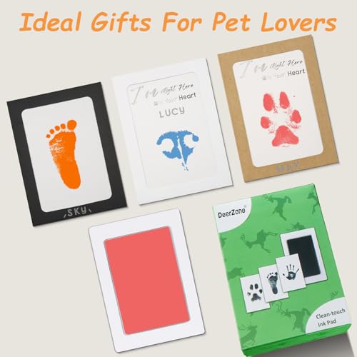 DeerZone Inkless Paw Print Kit,Dog Paw Print Kit,Dog Nose Print - color: Macarons, size: Medium-Large 4 Pack