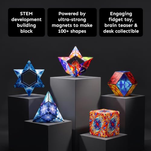 Shashibo DODECA Magnetic Puzzle Cube, Stress Relief Fidget Toy - color: Hypnotic Digital, size: DODECA