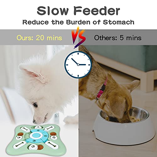 4-Piece Dog Puzzle Toy Set with Lick Mat and Slow Feeder - color: Green