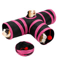 Rypet Guinea Pig Tunnel Hideout 3-Way Collapsible Pet Tubes, Red Black - color: Red Black