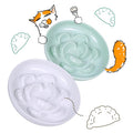 2 Pcs Cat Slow Feeder Bowl Set - Unbreakable Melamine Cat Food Plates for Slow Eating - Cute Kitten Plates for Wet & Dry Food- Whisker Friendly & Dishwasher Safe & Non Slip Design (White + Green) - color: Green + White