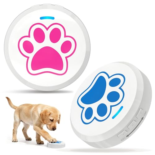 ChunHee Dog Door Bell for Potty Training, Adjustable Volume, 36 Ringtones - color: Blue+Pink