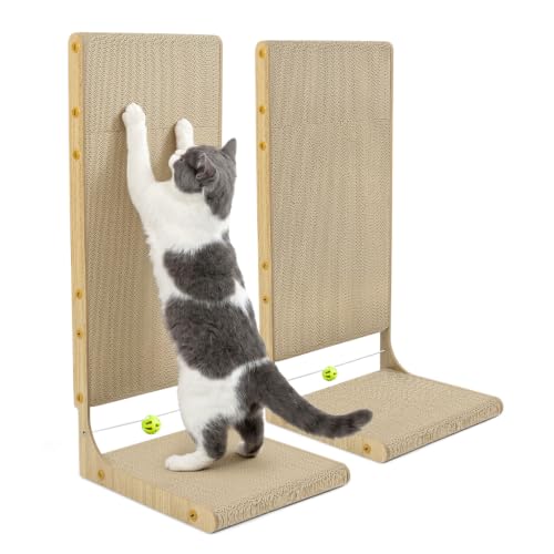 Conlun Cardboard Cat Scratcher,25.6" L-Shaped Scratch Pad - size: 25.6" 2-Pack