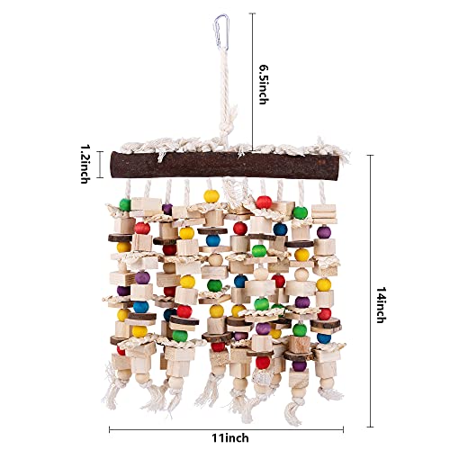20.5"X 11" Large Bird Parrot Chewing Toy-Natural Wooden Parrot Tearing Toys - color: Natural