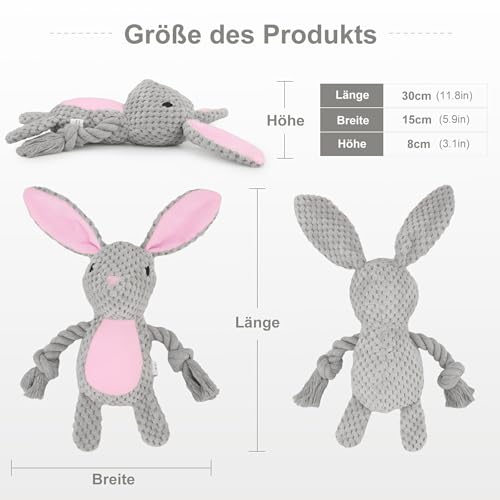 Dog Toys, Dog Squeaker Toys with Crinkle Paper (Gray Rabbit) - color: Gray Rabbit