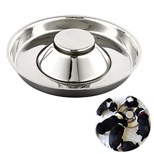 YUDANSI Stainless Steel Puppy Weaning Bowls,Cat Bowls for Food Water,Multiple Puppies Feeder Whelping Dishes,Litter Feeding Station Pans for Small Dogs Cats Eating at Same Time-Small Medium Large Size - size: 10.2in-1pcs