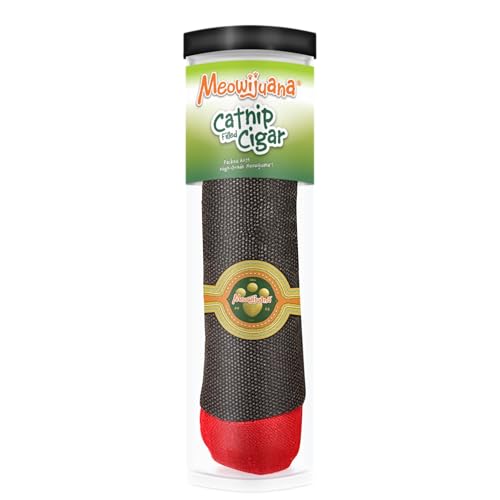 Meowijuana Catnip Cigar Cat Toy | Catnip & Valerian Root Plush Toy - color: Cigar