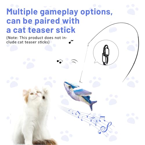 Esoes Flopping Fish Cat Toy with Catnip, Interactive Chirping Kicker Toy - color: blue