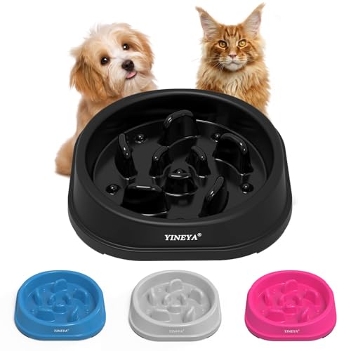 YINEYA Anti-Choking Slow Feeder Dog Bowls Small Size Dog, Slow Feeder Cat Bowl, Supplies and Puzzle for Pet - color: G - Black, size: Small