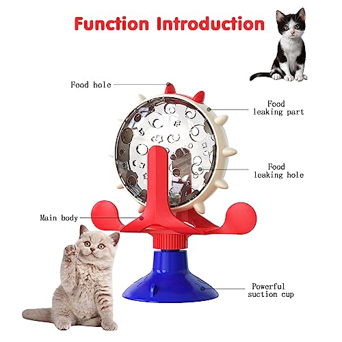Cat Dog Treat Dispenser Toy - Cat Interactive Feeder (American Blue) - color: American Blue