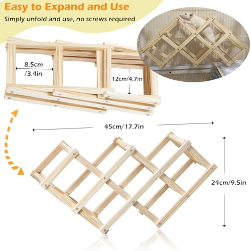 2Pcs Bird Foraging Toys Puzzle, Bird Slow Feeder Mats, Interactive Parrot Foraging Toys to Increase Feeding Time & Wooden Rat Climbing Toys, Natural Pet Rat Cage Accessories Climbing Ladder