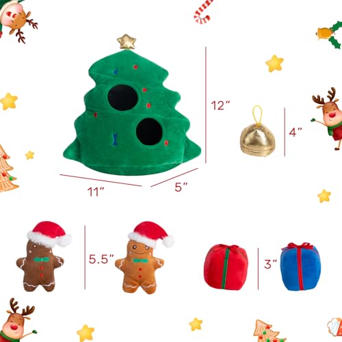 Hollypet Christmas Squeaky Hide and Seek Dog Toys for Small and Medium - style: Christmas Tree