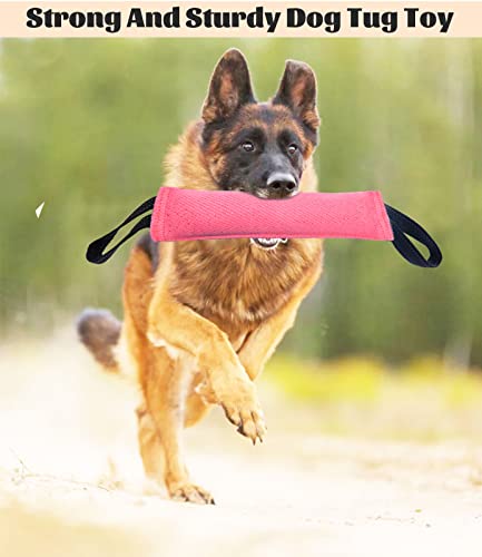 Clysoru tug Toy for Dogs Tug of War Dog Bite with 2 Strong Handles Made Durable Tear Resistant Stitches (Light Pink) - color: light pink