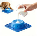 Slow Feeder Dog Bowls with Rolling Ball & Lick Mat for Dogs and Cats - color: Blue-A