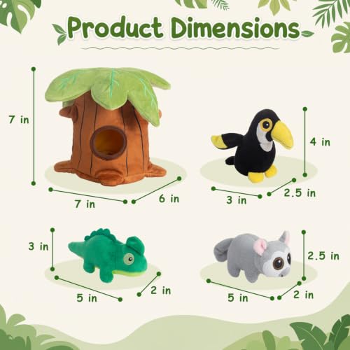 Hollypet Squeaky Hide and Seek Dog Toys for Small and Medium Dogs, Baobab - style: Baobab