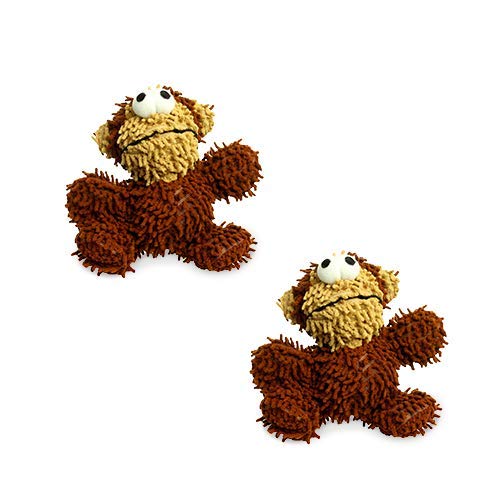 MIGHTY® 2 Pack Microfiber Small Monkey Dog Toys - color: 2PK Brown Monkey