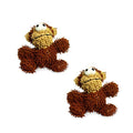 MIGHTY® 2 Pack Microfiber Small Monkey Dog Toys - color: 2PK Brown Monkey