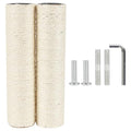 7.4cm 2.91in Diameter Cat Tree Scratching Post Replacement Sisal Pole Parts for Cat Tower (M10, 11.81in/30cm) - color: 11.81in/30cm, size: M10*2posts