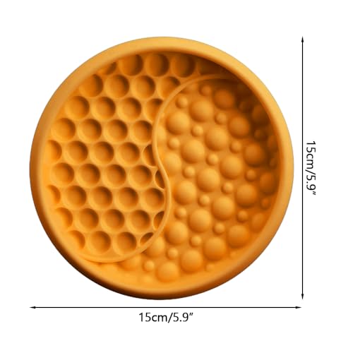 Dog Lick Bowl, Silicone Anti-Choking Cat Feeding Bowls Non-Slip Pet Slow Feeder Bowl with Suction Cups for Dogs Cats - color: Orange