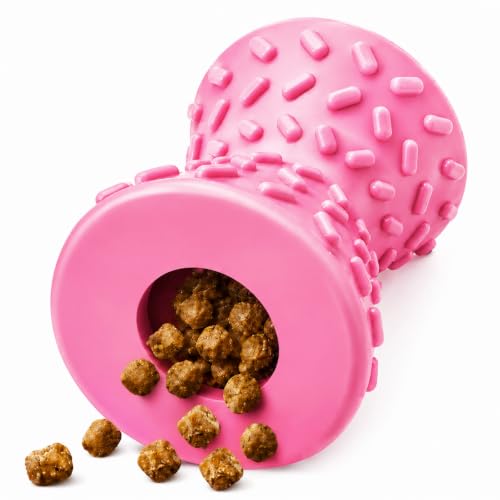 Treat Dispensing Dog Toys,Interactive Puzzle Toy for Small Dogs,Slow Feeder - color: Peach, size: Small