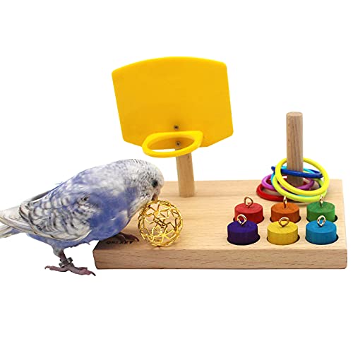 QBLEEV Bird Basketball Toy, Parrot Activity & Foraging Training Toys Set - color: Basketball Toy Set