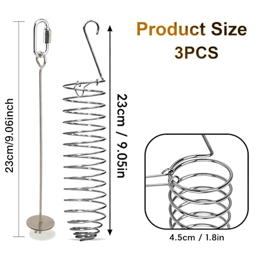 3Pcs Rat Enrichment Toys,Rat Toys for Pet Rats, Bird Food Holder,Parrot Foraging Stainless Steel Food Vegetable Holder Slow Feeder Rodent Cage Accessories