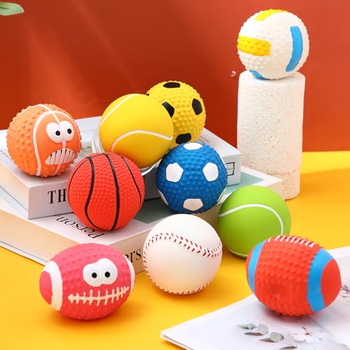 Gemscream 10 Pack 2.4" Squeaky Latex Dog Toys for Small Medium Puppy