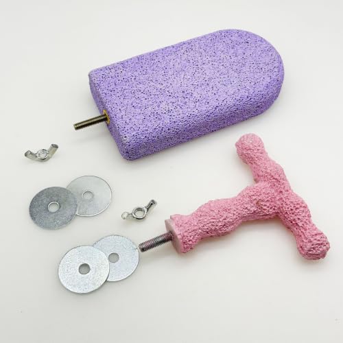 4 Bird Beak Grinding Stone Parrot Perch Stand for Small Birds - color: Cyan-Purple-Pink, size: Big