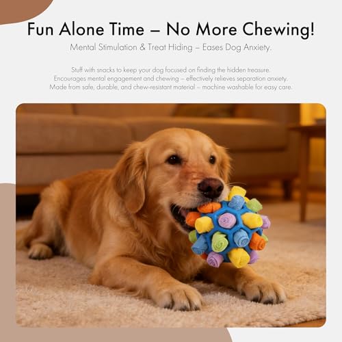 Mira's Pocket Dog Snuffle Ball Toy, Mental Stimulation Chew Toy for Dogs & Cats, 14cm Licking Mat Treat Dispensing Ball with Hollow Design, Slow Feeder for Fast Eaters (Rainbow Colors) - color: Rainbow colors