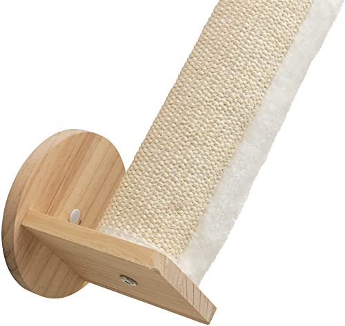 Trixie Cat Wall Furniture Set 4 - Cat Wall Scratcher, Climbing Shelves - 2 Sisal Rope Scratching Posts - Elevated Shelf - Natural/White - color: Set 4 - Natrual