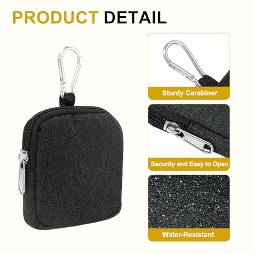 Dog Treat Pouch Hands-Free Pet Bag 3.5x3.4(Black/Black 2Pcs) - color: Black/Black