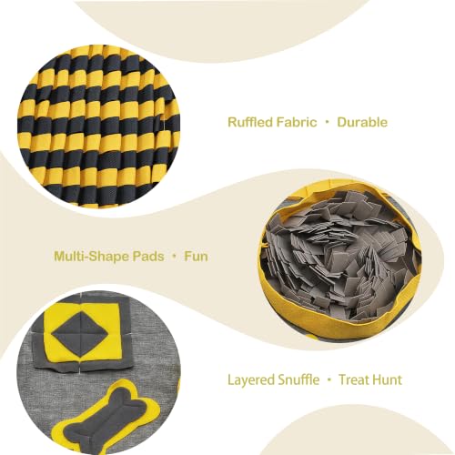 M Snuffle Mat Yellow Dog Puzzle Enrichment Slow Feeder - color: Yellow, size: Medium(31.5''×19.7''×2'')