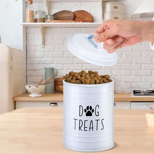 Dog Treat Container Airtight, 9.1''Hx5.5''W, 10 Cup Capacity (White) - color: White - Single