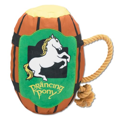 Buckle-Down The Lord of the Rings Squeaky Plush Dog Toy for Large, Medium & Small Dogs, Prancing Pony Pint Mug, 6.5" x 8" - color: Prancing Pony Pint Mug