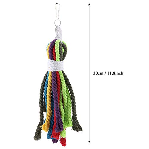 Parrot Rope Toys, Colorful Cotton Rope Shredder Hanging Toy for Cockatiels, Cockatoos, Conure, Lovebird, Macaws, Small Medium Large Birds