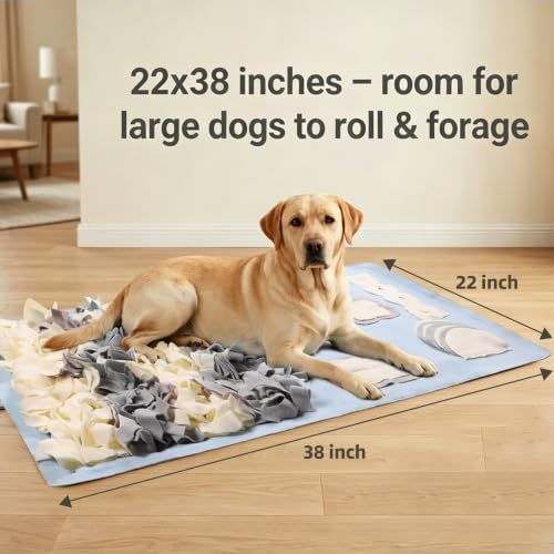 Snuffle Mat for Dogs: Slow Food Interactive Experience - color: Blue, size: Medium 22x38 inch