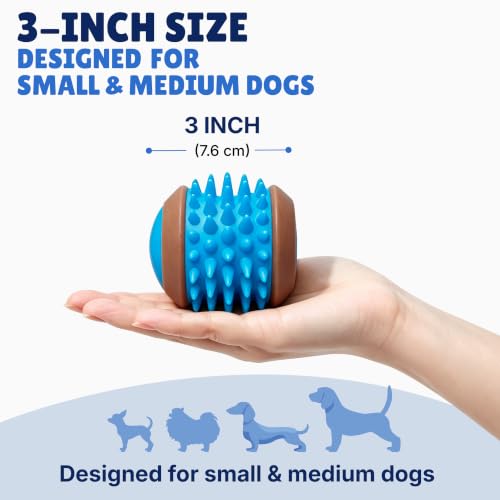 Dog Treat Ball, Treat Dispensing Puzzle Toy, 3 Inch, Blue - color: Blue