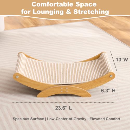 Large Cat Scratcher Bed, Cat Hammock with Sisal Scratch Pad for Indoor Cats